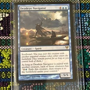 Magic The Gathering _ Deckmaster card. Deadeye Navigator 5/5 👀- great condition